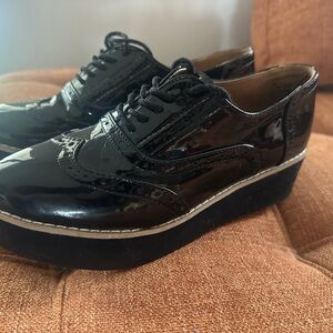 Madden Girl Black Patent Platform Oxford